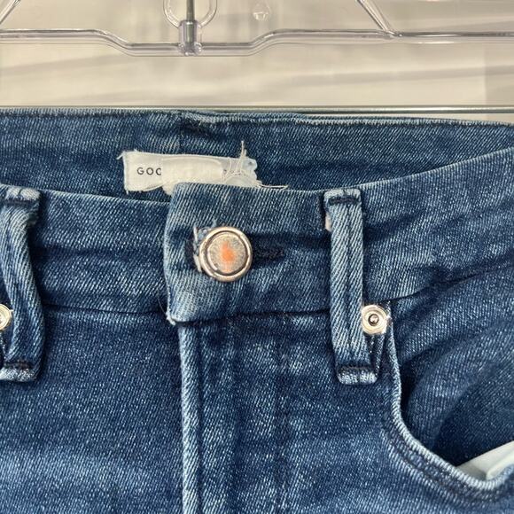 Good American Good Waist High Rise Skinny Jeans Raw Hem - Picture 4 of 8